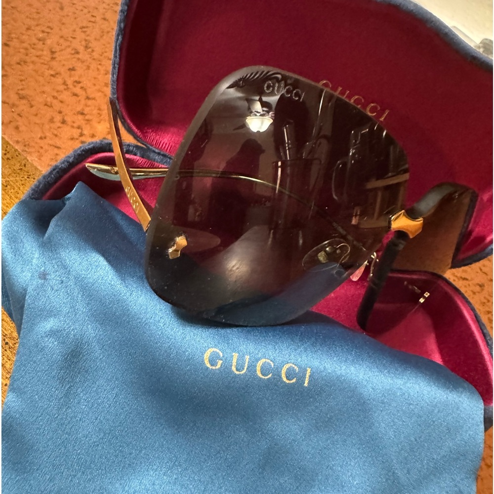Gucci oversized rimless sunglasses - Picture 3 of 8